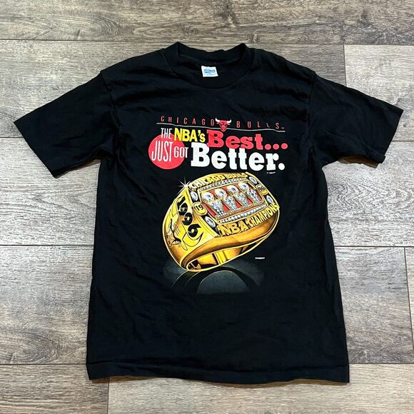 RARE Vintage 90s Salem Chicago Bulls 1996 NBA Finals Champions Ring Shirt Medium - Picture 1 of 5